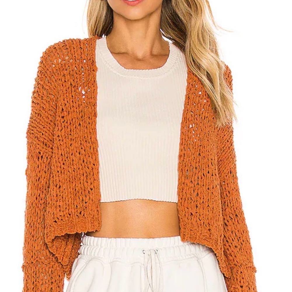 Free People Burnt Orange Knit Cardigan